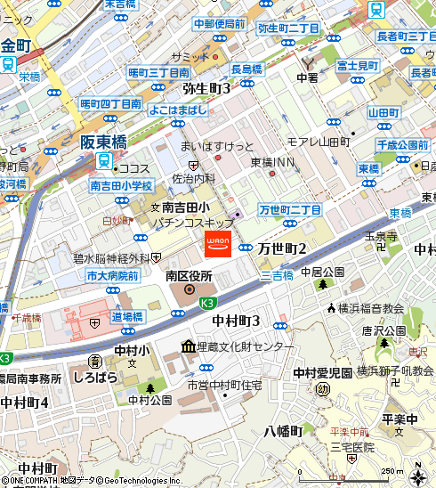 まいばすけっと横浜浦舟町店付近の地図